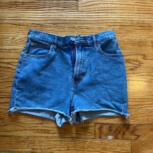 Everlane Way-High denim shorts, size 27